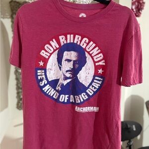 Ron Burgundy Graphic T-Shirt - Red He’s Kind of a Big Deal!